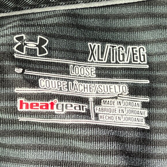 Under Armour Coldblack Golf Polo Mens XL Black Striped Short Sleeve Pullover - Picture 3 of 8